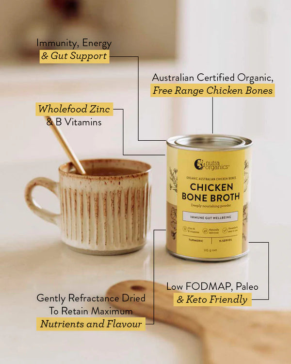 Nutra Organics Bone Broth Chicken Turmeric 125g